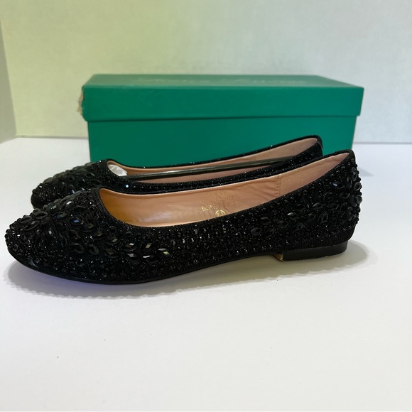 NEW! Womens‎ Lauren Lorraine Becky Black Jeweled Slip on Ballet Flats Size 5.5 main image 6